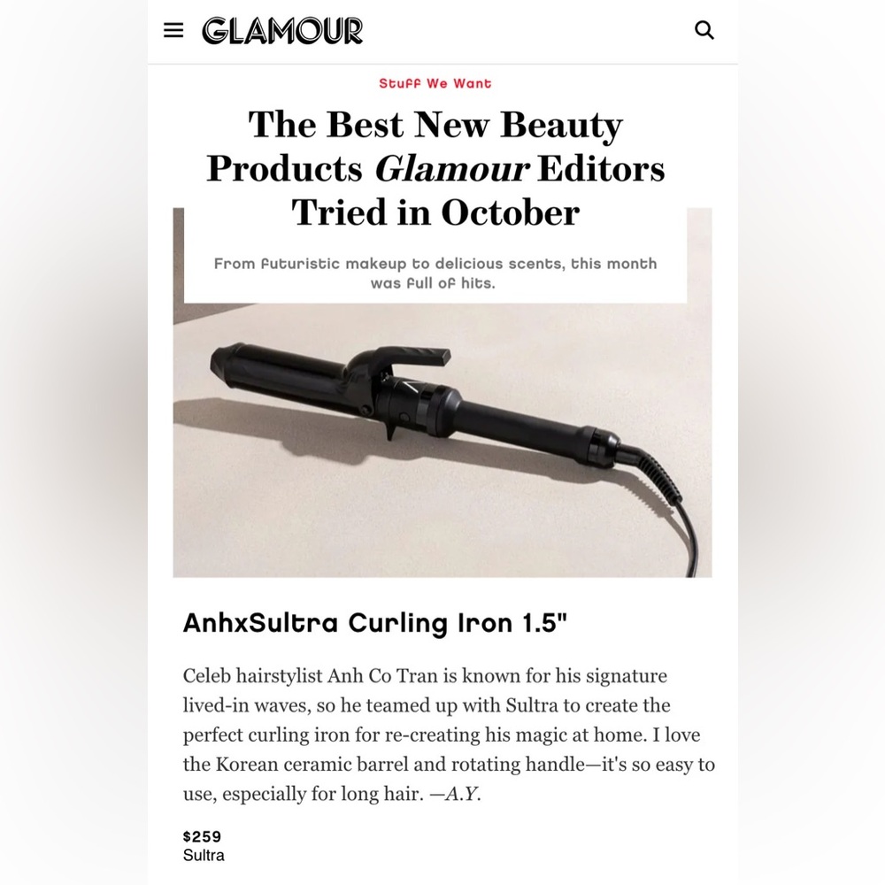 ANH SULTRA CURLING IRON 1.5” Styling Tool Pro Marcel - Picture 15 of 15